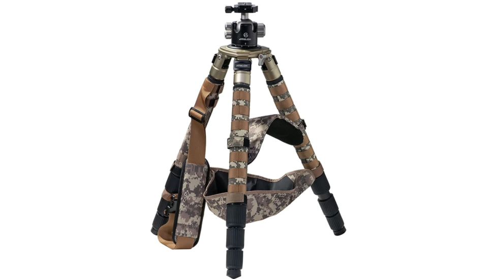 Athlon Optics Midas CF32 32mm Tube Carbon Fiber Tripod, Black/Tan, 706007