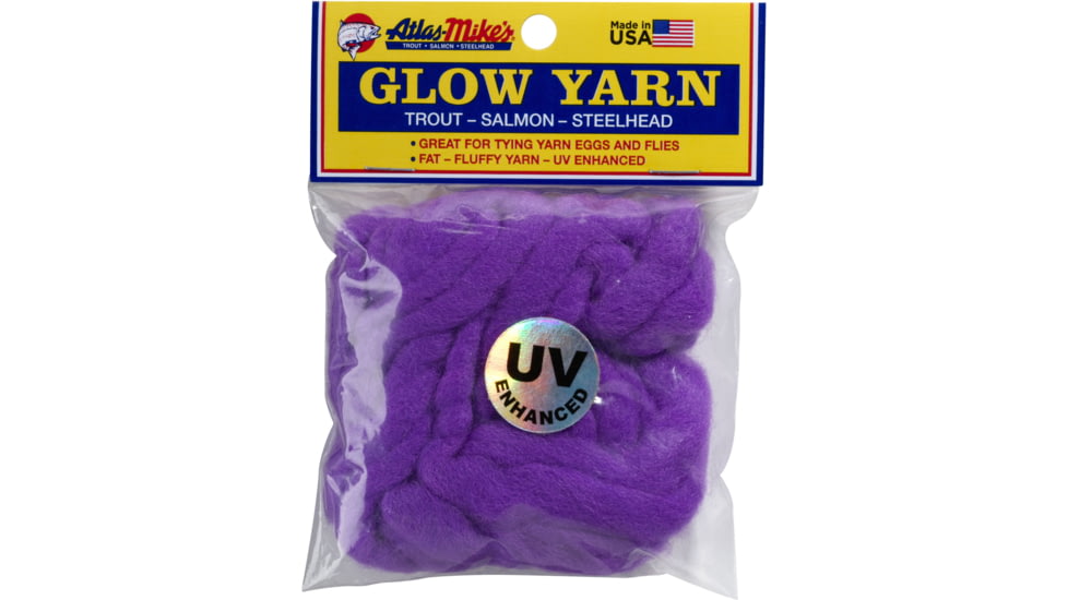 Atlas-Mike's UV Glow Yarn, 12ft, Dark Purple, 77017