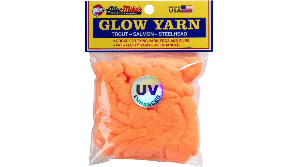 Atlas-Mike's UV Glow Yarn, 12ft, Fire Orange, 77013