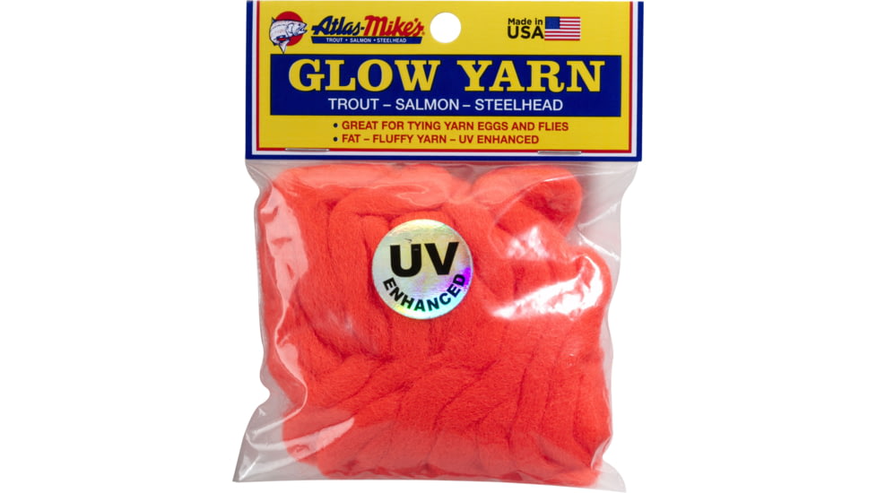 Atlas-Mike's UV Glow Yarn, 12ft, Flame Red, 77006