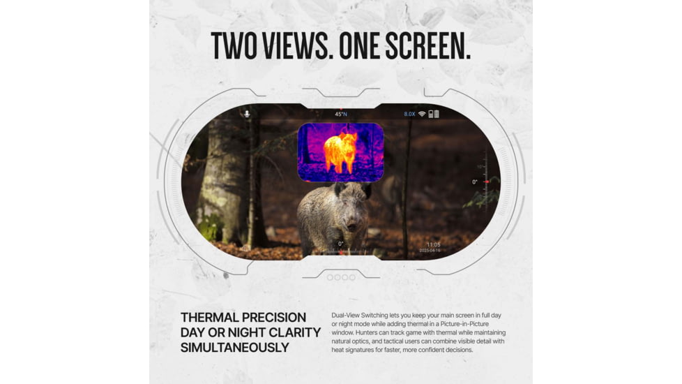 ATN Binox 6 Dual Multispectral 6-48x25mm Thermal Imaging Binocular w/Built-in Laser Rangefinder, 50 Hz, 256x192, Black, MSBNB6225A