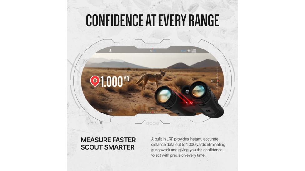 ATN Binox 6 Dual Multispectral 6-48x25mm Thermal Imaging Binocular w/Built-in Laser Rangefinder, 50 Hz, 256x192, Black, MSBNB6225A