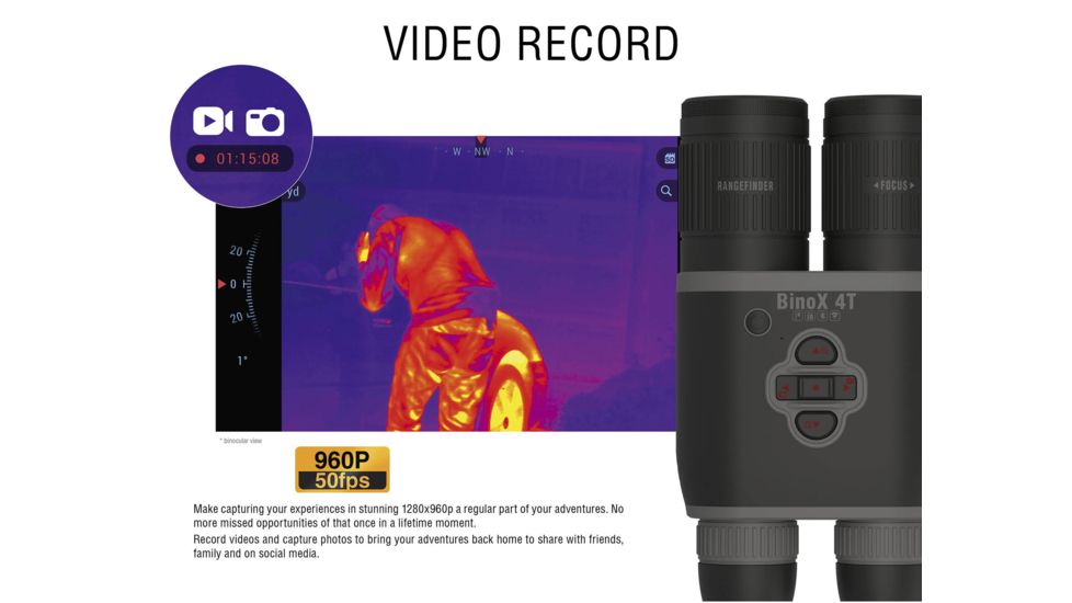 ATN Binox-4T 384-1.25-5x Thermal Binocular, Black / Grey, TIBNBX4381L