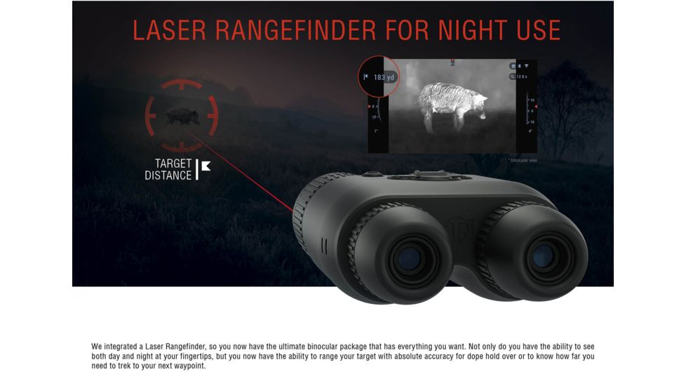 ATN Binox-4T 384-1.25-5x Thermal Binocular, Black / Grey, TIBNBX4381L