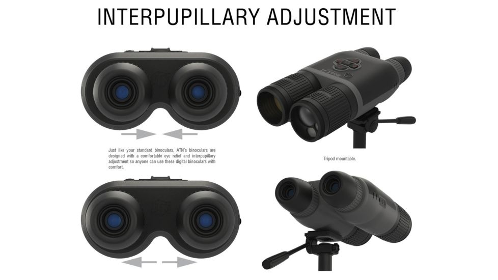 ATN Binox-4T 640-2.5-25x Thermal Binocular, Black / Grey, TIBNBX4643L