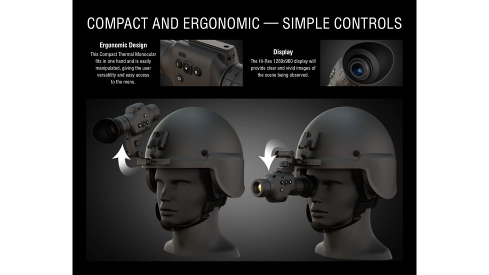 ATN ODIN LT 320 3-6x25mm Compact Thermal Monocular, Black, TIMNODN325X