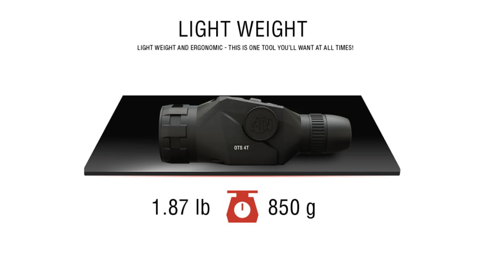 ATN OTS 4T, 1-10x, 640x480, Thermal Viewer w/ Full HD Video rec, WiFi, Smooth zoom, iOS/Android Controlling App, Black, TIMNO4641A