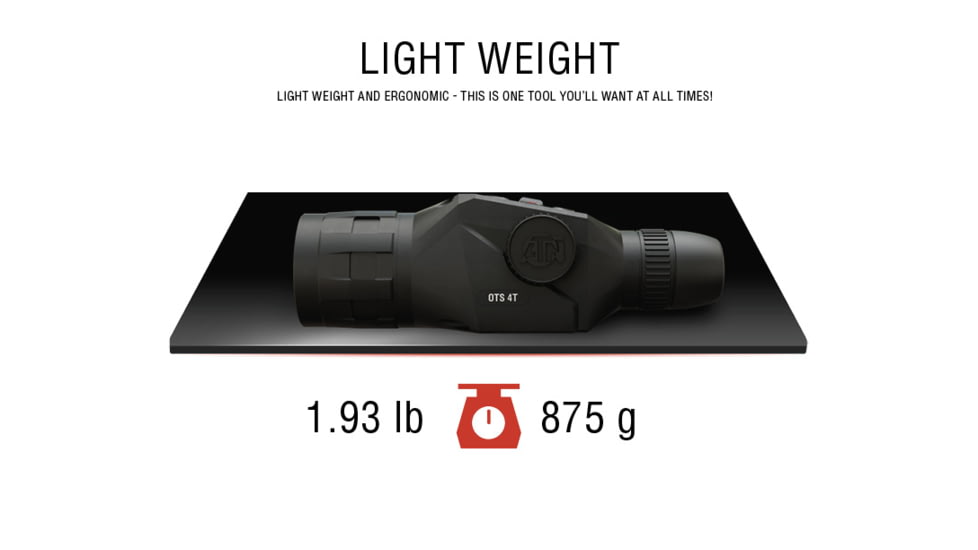 ATN OTS 4T, 2.5-25x, 640x480, Thermal Viewer w/ Full HD Video rec, WiFi, Smooth zoom, iOS/Android Controlling App, Black, TIMNO4643A
