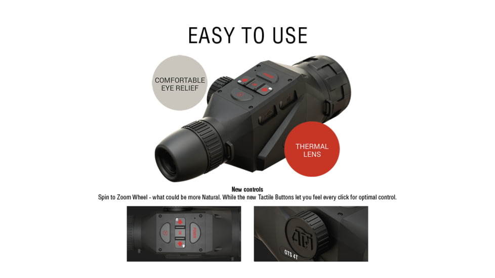 ATN OTS 4T, 2-8x, 384x288, Thermal Viewer w/ Full HD Video rec, WiFi, Smooth zoom, iOS/Android Controlling App, Black, TIMNO4382A