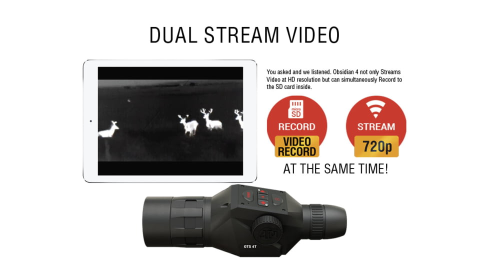 ATN OTS 4T, 4.5-18x, 384x288, Thermal Viewer w/ Full HD Video rec, WiFi, Smooth zoom, iOS/Android Controlling App, Black, TIMNO4384A