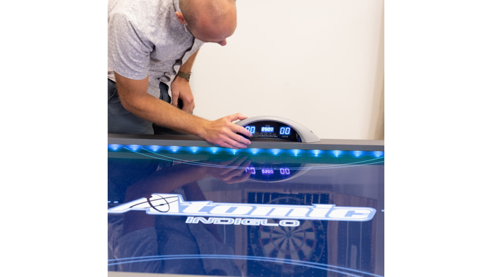 Atomic 90in Indiglo LED Air Hockey Table, Black, G04801W