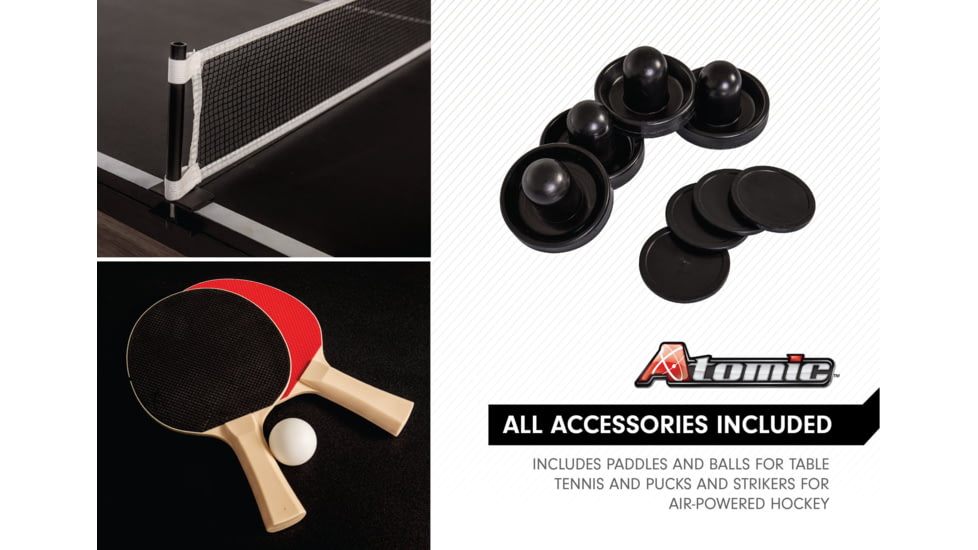 Atomic NorthPort 3-in-1 Dining/Air Hockey/TT Table, Woodgrain, G05305W