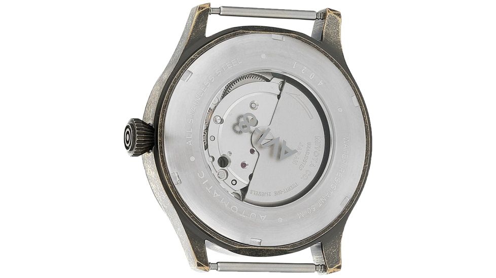 AVI-8 Flyboy Watch Automatic Japan 3 Hands with Date, Vintage Black/Black, AV-4021-0J