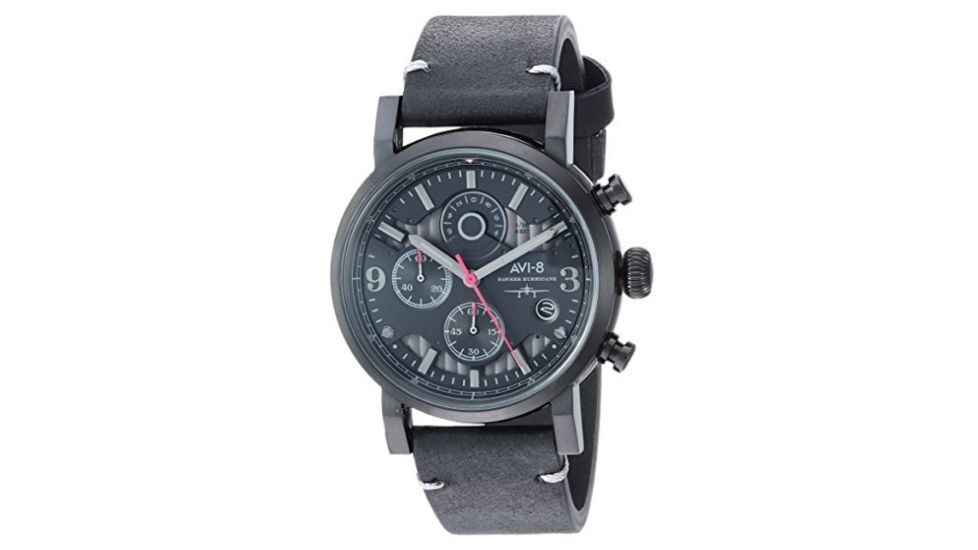 AVI-8 Hawker Hurricane Watch Japan Quartz Chronograph with Date, Black/Black, AV-4041-08