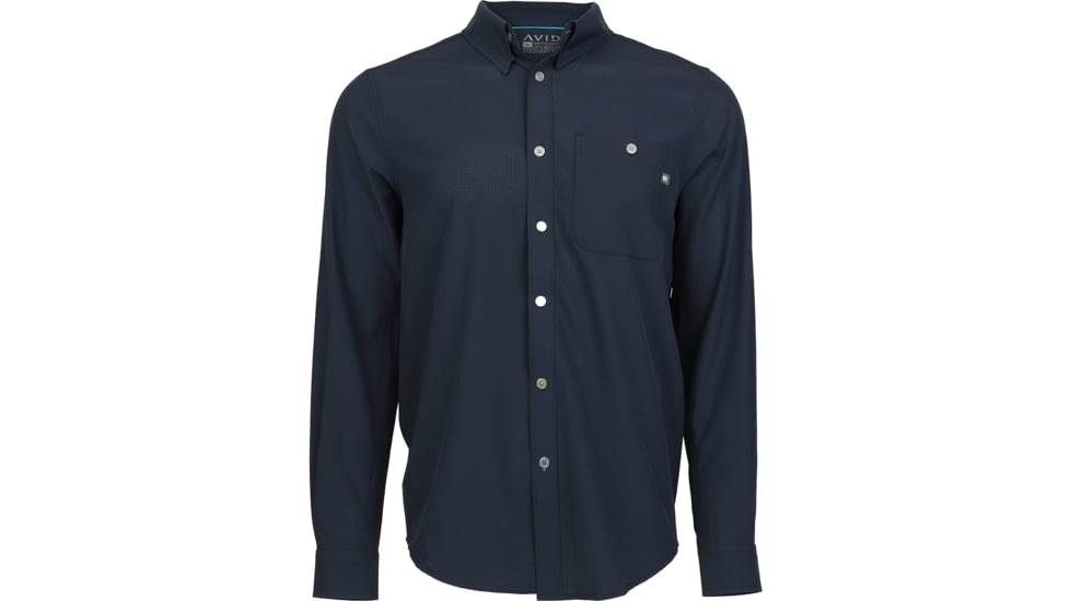 AVID Sportswear Cabo Performance Fishing Long Sleeve Shirt - Mens, Navy, Large, MV12332NVYLG