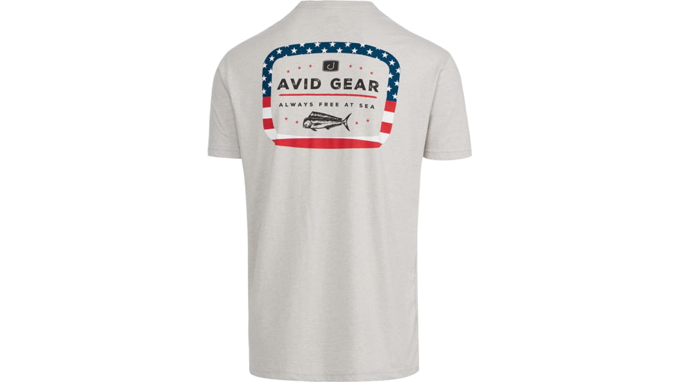 AVID Sportswear Free At Sea T-Shirt - Mens, Heather Silver, Medium, MT12414HSVMD