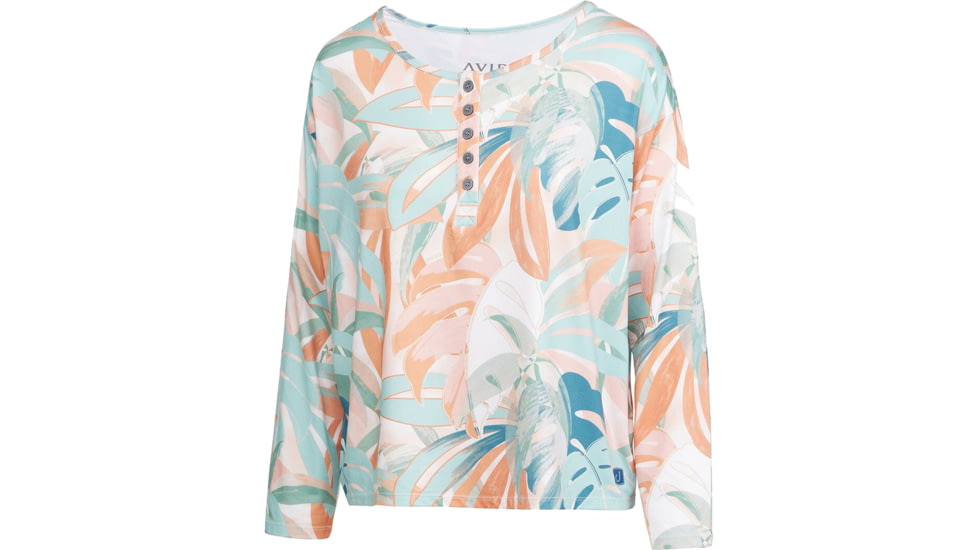 AVID Sportswear Haven Pacifico Henley Shirt - Womens, Sanibel Peach, Extra Large, WK12405SNPXL