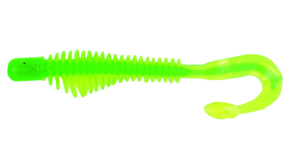 B-Fish-N AuthentX Moxie Curltail Swimbaits, 10, 4in, Chartreuse/Green Core, 4MR-102