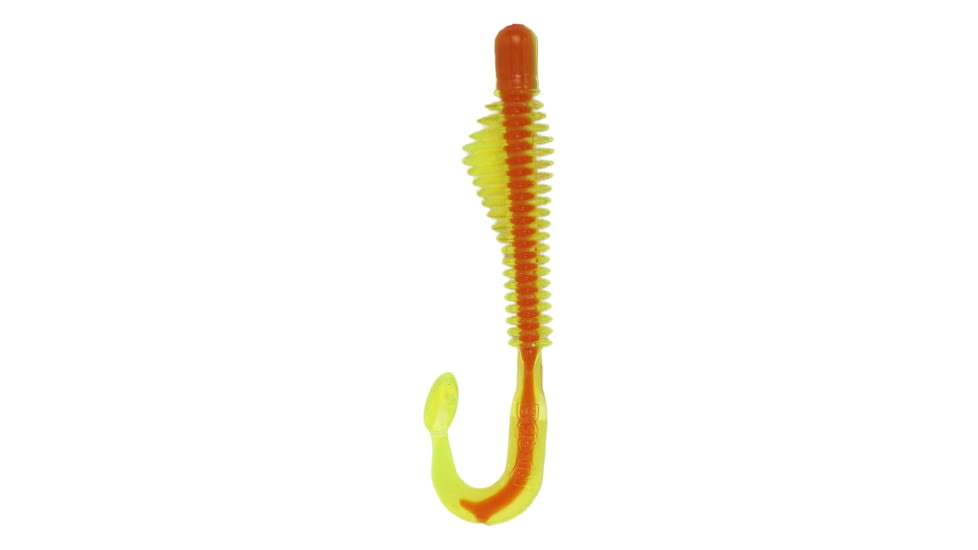 B-Fish-N AuthentX Moxie Curltail Swimbaits, 10, 4in, Chartreuse/Orange Core, 4MR-101