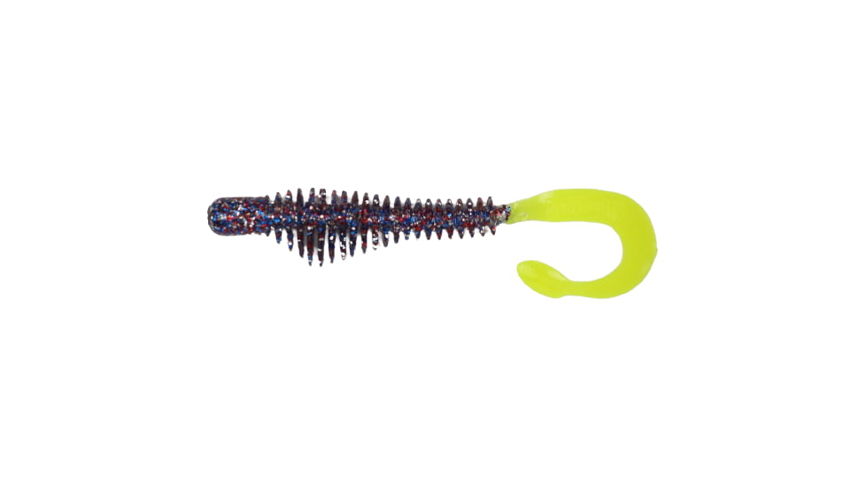 B-Fish-N AuthentX Moxie Curltail Swimbaits, 10, 4in, Firecracker/Chartreuse Tail, 4MR-133