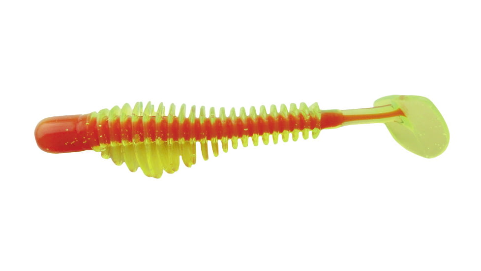 B-Fish-N AuthentX Pulse R Paddle Tail Swimbaits, 8, 2.45in, Chart/Orange Core, 245PR-101