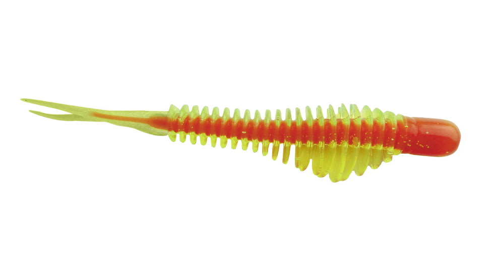 B-Fish-N AuthentX Ribb Fin Swimbaits, 50, 4.25in, Chart/Orange Core, 425RF-101