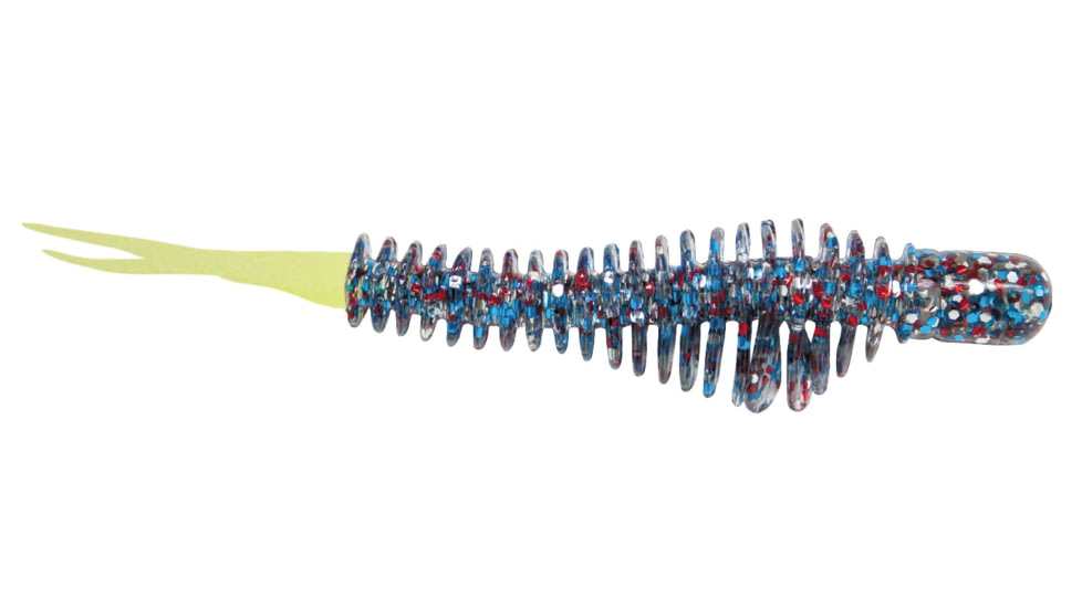 B-Fish-N AuthentX Ribb Fin Swimbaits, 50, 4.25in, Firecracker/Chart Tail, 425RF-133