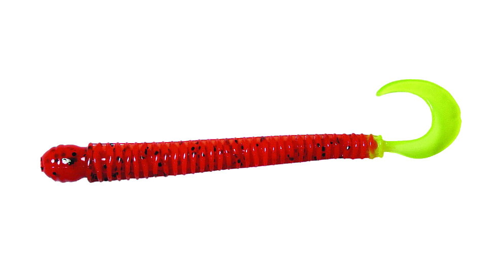 B-Fish-N AuthentX Ringworm Worm, 10, 4in, Catalpa Orange/Chartreuse Tail, RW-108