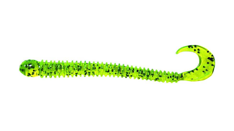 B-Fish-N AuthentX Ringworm Worm, 10, 4in, Chartreuse Pepper, RW-116