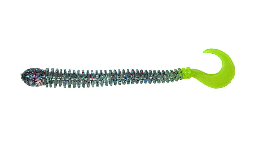 B-Fish-N AuthentX Ringworm Worm, 10, 4in, Firecracker/Chartreuse Tail, RW-133