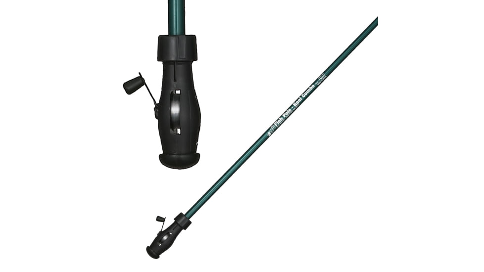 B'n'M Fish Pole Combo, 3 Piece, Fiberglass Telescopic Pole, Line-thru blank, 30ft 6lb-Test, Rear Mounted Reel, 12ft, FPC123