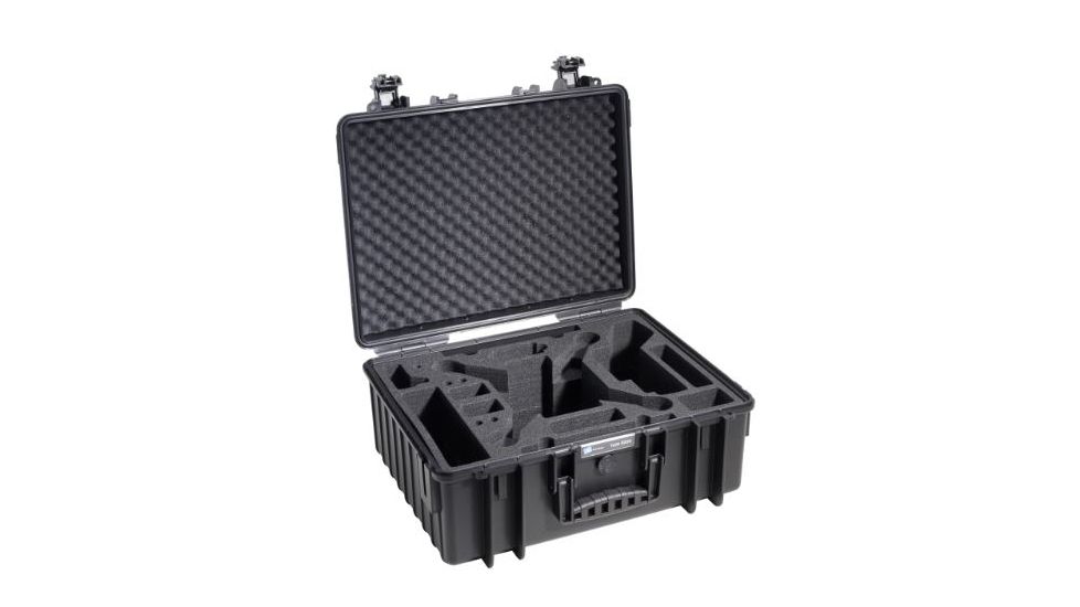 B&amp;W International Type 6000 Black Outdoor Case With Custom DJi2 Phantom Custom Insert, Black, Medium 6000/B/DJI2