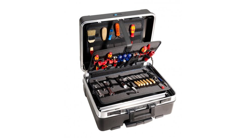 B&amp;W International GO wheeled tool case with pocket boards, Black, 120.04/P