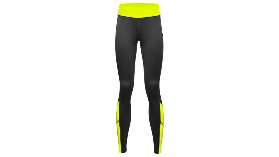 GOREWEAR R3 Womens Thermo Running Tights in Black/Neon Yellow XS 0-2 Slim fit 8CBDC282, 100535-9908-36