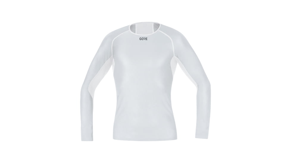GOREWEAR Mens M WINDSTOPPERR Base Layer Long Sleeve Shirt in Light Grey/White Medium Slim fit A9B8464B, 100323-9201-L