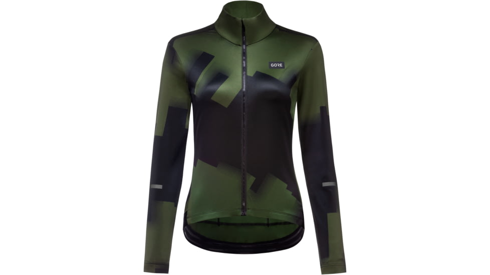 GOREWEAR Progress Thermo Cycling Jersey Womens in Black/Utility Green XL 16-18 Form fit C294A912, 100820-99BH-44