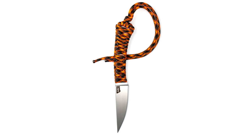 Montana Knife Company Magnacut Mini-Speedgoat Fixed Blade Knives, 2.875 inch, Magnacut Stainless Steel, Fixed Blade, Paracord Handle, Orange/Black, 6.75 inch, MKC-000369
