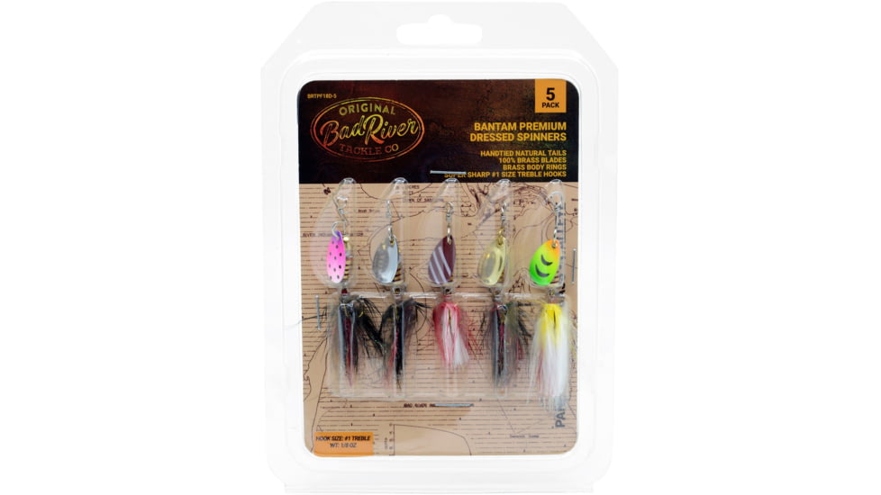 Bad River Trout, Panfish, Stream Bass Spinner Kit, 1/8 oz, Dressed, 5 -Pack, BRTPF18D-5