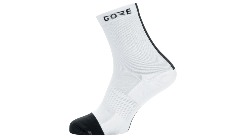 GOREWEAR M Mid Socks in White/Black 8-9.5 CED4249A, 100229-0199-L