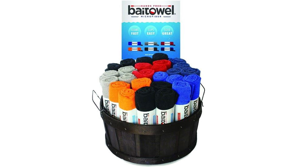 Baitowel Fishing Towel Assortment with Basket, 48 Piece, BT-48 PC BASKET