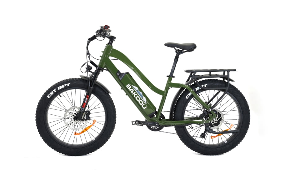 Bakcou Flatlander Step-Through 24in 21ah eBike, Matte Army Green, 9502964889475