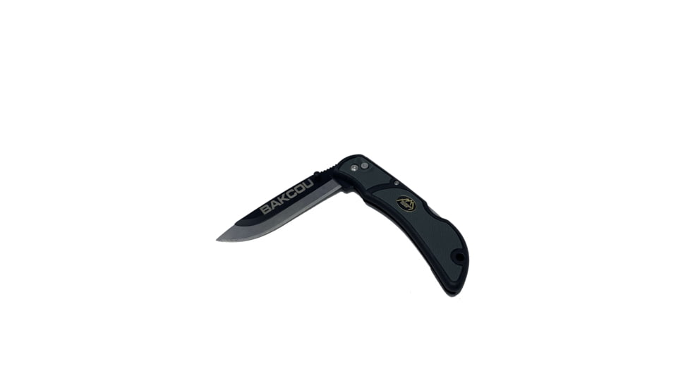 Bakcou Knife by Outdoor Edge, Japanese 420J2 Stainless, Black-Oxide Coating, 9503929662782