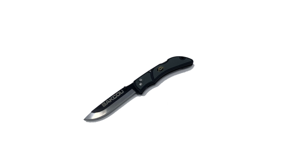 Bakcou Knife by Outdoor Edge, Japanese 420J2 Stainless, Black-Oxide Coating, 9503929662782