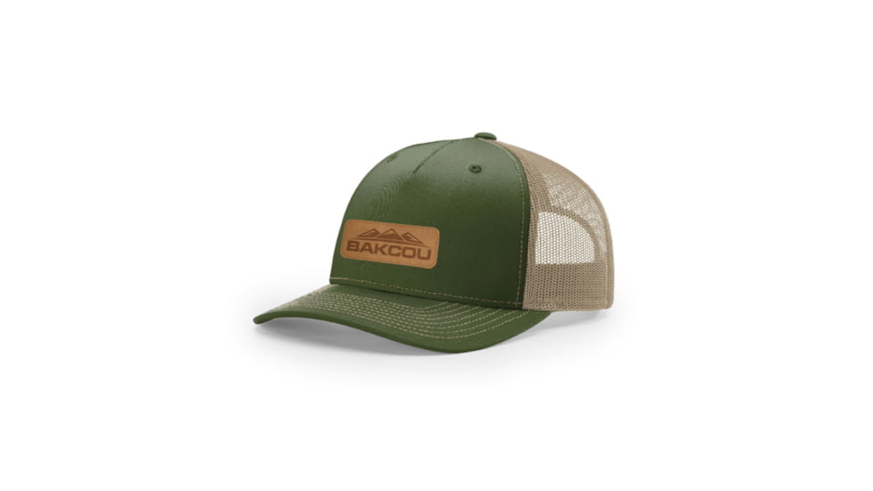 Bakcou Leather Patch Hat, Army Olive, 9507762918419