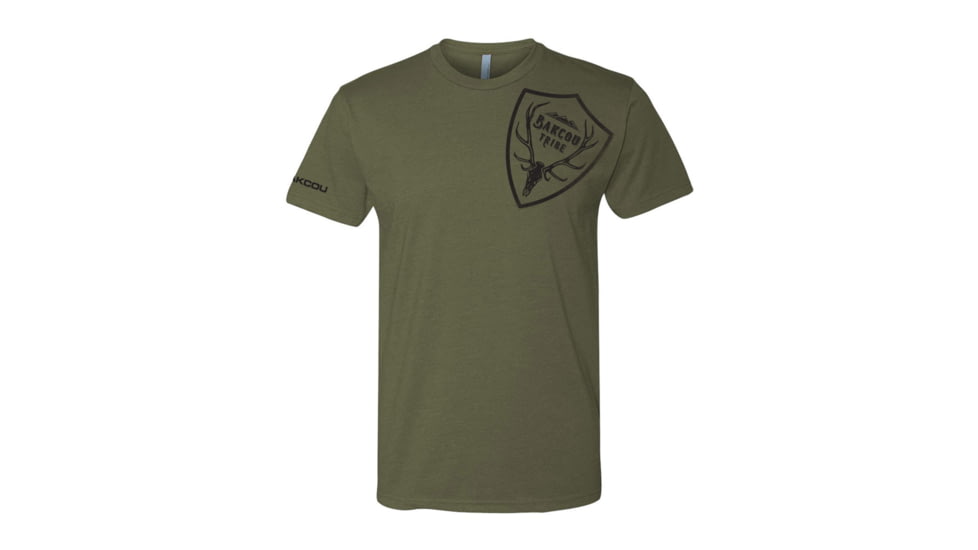 Bakcou Offset Shield Tee Shirt, Army Green, Small, 9501584273947