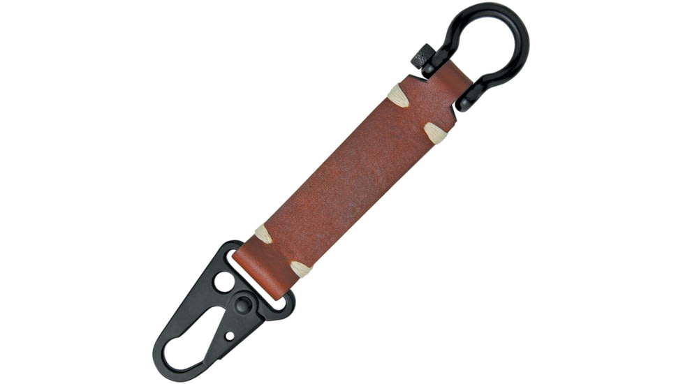Baladeo Colonel Keychain Carabiner with Brown Leather, 6.25in X 1.25in X .43in, Key Holder With Brown Leather And Painted Steel Tactical Snap Shackle And Omega Shackle, EDC001
