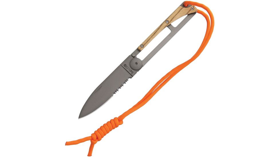 Baladeo Papagayo Skinny Folder Folding Knife,3.125in,420 Steel,Partially Serrated,Zebrano Wood Handle BALECO320