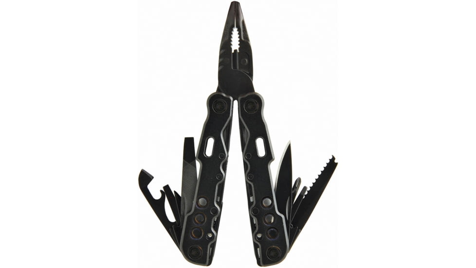 Baladeo Tech Multi Tool Multi-Tools, Folding Knife, 4.25in Closed, Black Aluminum Handles, Black, TEM023