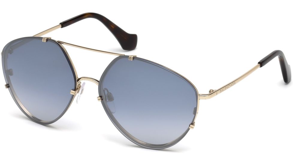 Balenciaga BA0085 Sunglasses - Gold Frame Color, Smoke Mirror Lens Color