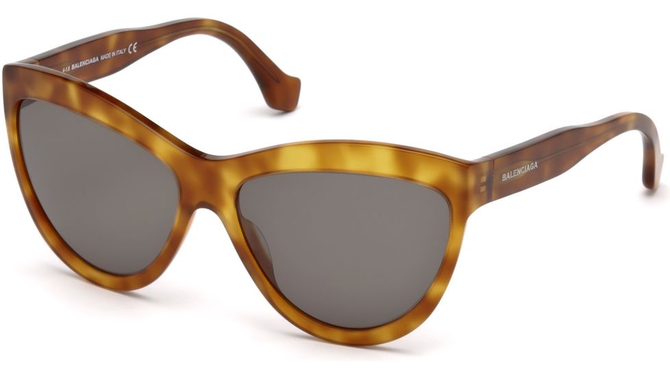 Balenciaga BA0090 Sunglasses - Blonde Havana Frame Color, Green Lens Color
